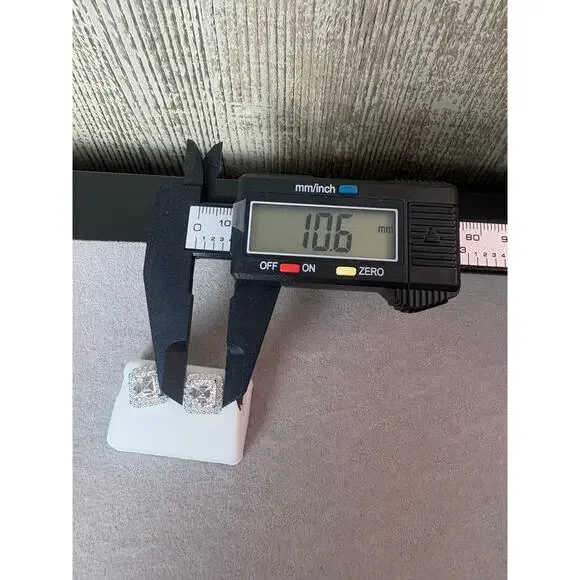 Brilliant 4CTW Moissanite Asscher Cut 925 Silver Earrings - Picture 5 of 5